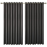 Olsen & Smith Black Thermal Insulating Blackout Curtains Eyelet Set Thermally Insulated for Summer & Winter Home Bedroom Living Room - Packed Direct UK