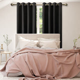 Olsen & Smith Black Thermal Insulating Blackout Curtains Eyelet Set Thermally Insulated for Summer & Winter Home Bedroom Living Room - Packed Direct UK