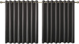 Olsen & Smith Black Thermal Insulating Blackout Curtains Eyelet Set Thermally Insulated for Summer & Winter Home Bedroom Living Room - Packed Direct UK