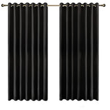 Olsen & Smith Black Thermal Insulating Blackout Curtains Eyelet Set Thermally Insulated for Summer & Winter Home Bedroom Living Room - Packed Direct UK