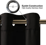 Olsen & Smith Black Thermal Insulating Blackout Curtains Eyelet Set Thermally Insulated for Summer & Winter Home Bedroom Living Room - Packed Direct UK