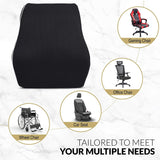 Olsen & Smith Ergonomic Breathable Mesh Memory Foam Upper & Lower Back Pain Lumbar Support Back Rest Pillow Cushion for Home Work Office Chair Car Lorry Seat Black - Packed Direct UK