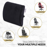 Olsen & Smith Ergonomic Memory Foam Lumbar Support Back Rest Pillow Cushion for Home Work Office Chair Car Lorry Seat Upper & Lower Back Neck Pain Relief Black - Packed Direct UK