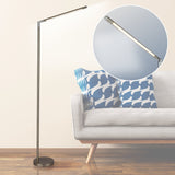 Olsen & Smith Free Standing LED Floor Lamp Light , 3 Colour Temperatures & Dimmable Brightness Level - Floor Lamps for Reading Living Room Study Modern Silver