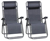 Olsen & Smith Garden Creations 2 Piece Zero Gravity Reclining Garden Patio Deck Chair Sun Lounger Set - Packed Direct UK