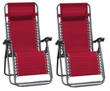 Olsen & Smith Garden Creations 2 Piece Zero Gravity Reclining Garden Patio Deck Chair Sun Lounger Set - Packed Direct UK