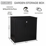 Olsen & Smith MASSIVE Capacity 1170/775L Outdoor Garden Storage Box Plastic Shed Garbage - Weatherproof with Wood Effect (1170/775 Litre, Anthracite) - Packed Direct UK