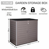 Olsen & Smith MASSIVE Capacity 1170/775L Outdoor Garden Storage Box Plastic Shed Garbage - Weatherproof with Wood Effect (1170/775 Litre, Anthracite) - Packed Direct UK