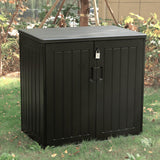 Olsen & Smith MASSIVE Capacity 1170/775L Outdoor Garden Storage Box Plastic Shed Garbage - Weatherproof with Wood Effect (1170/775 Litre, Anthracite) - Packed Direct UK