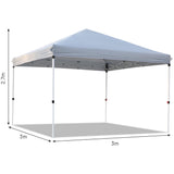 Olsen & Smith Catania Pop Up Garden Gazebo 3m x 3m Showerproof UV 50+ Outdoor Garden Shelter Rustproof PVC Coated Carry Bag & Leg Weight Bags Grey