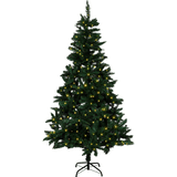 Olsen & Smith Pre-Lit Victorian Pine Multi-Function Artificial Christmas Tree with Warm White LED Lights, Free Next Day Express Delivery - Packed Direct UK