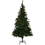 Olsen & Smith Pre-Lit Victorian Pine Multi-Function Artificial Christmas Tree with Warm White LED Lights, Free Next Day Express Delivery - Packed Direct UK