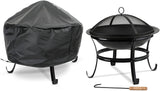 Olsen & Smith Water Resistant Windproof Round Fire Pit Protective Cover 60cm Diameter – Protection from Rain & Wind (60 x 48cm) Black - Packed Direct UK