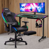 Olsen & Smith XTREME Engage Premium Ergonomic Gaming Chair with Lumbar Support, 3D Adjustable Armrest, Head Pillow, Retractable Footrest, Bluetooth Speakers, RGB LED Lights - Packed Direct UK
