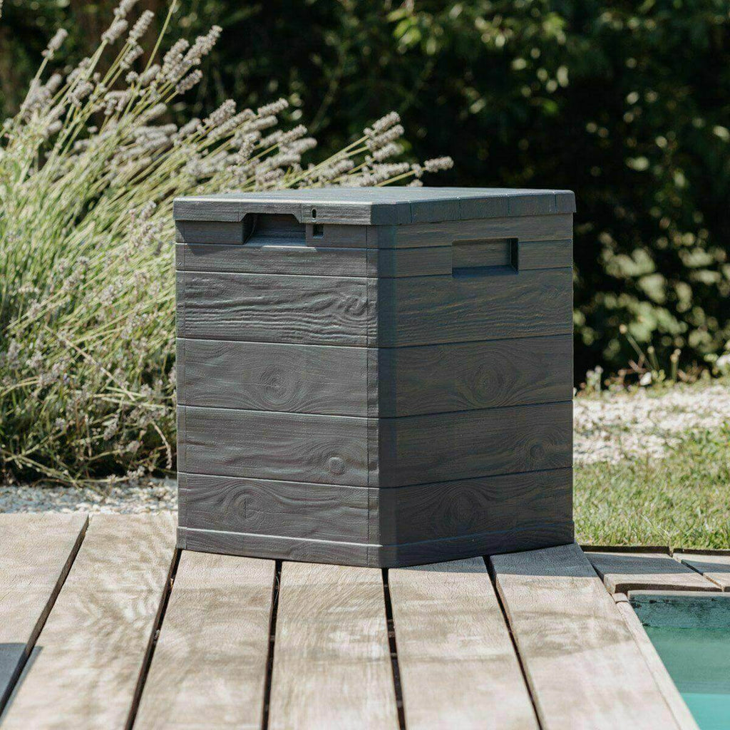 Outdoor Garden Storage Box Plastic Cushion Shed Box 90L ANTHRACITE - Packed Direct UK