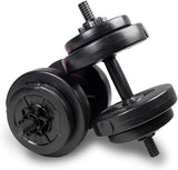 Phoenix Fitness 15KG Dumbbell Weight Set for Home Gym Fitness and Strength Training - Vinyl Adjustable Dumbbells Set