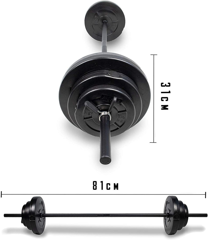 Phoenix Fitness 20KG Barbell Weight Set for Home Gym Fitness and Strength Training - Vinyl Adjustable Barbell Set - Packed Direct UK