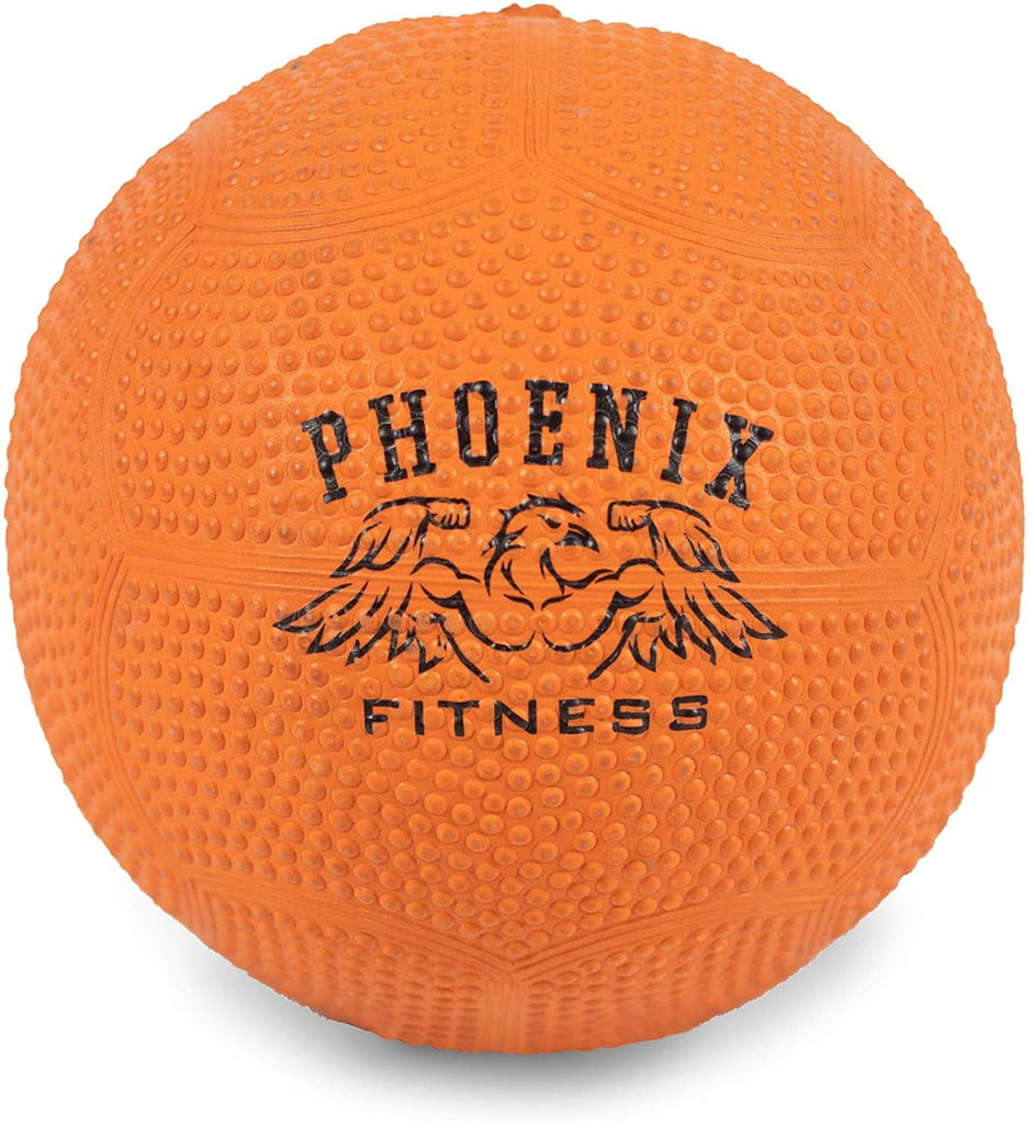 Phoenix Fitness No Bounce Medicine Slam Ball | Small 3kg Medicine Ball | Med Ball with Textured Easy Grip | Durable Rubber Gym Ball for Strengthening Core Muscles, Cardio Workouts, Resistance Training - Packed Direct UK