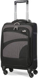 Roll over image to zoom in Aerolite Lightweight 55cm 4 Wheel Travel Carry On Hand Cabin Luggage Suitcase Approved for easyJet British Airways Ryanair and More, Black Grey - Packed Direct UK