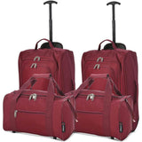 Set of 2 Hand Luggage Set Including Ryanair Cabin Approved 55x40x20cm Trolley Bag & 40x20x25 Ryanair Maximum Holdall Under Seat Flight Bag - Packed Direct UK