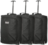 Set of 3 55x40x20cm Ryanair Maximum Cabin Hand Luggage Approved Trolley Bag, 42L (Black x 3) - Packed Direct UK