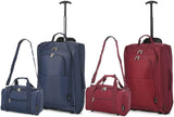 Set of 4 Hand Luggage Set Including 2X Ryanair Cabin Approved 55x40x20cm Trolley Bags & 2X Second 35x20x20 Holdall Bags - Carry On Both Items with Priority Boarding! (Cities + Black) - Packed Direct UK