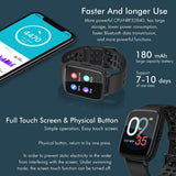 Smart Activity Fitness Sports Tracker Watch for Men & Women Android iOS with Built In Heart Rate Monitor Sleep Tracker IP68 Waterproof , Black/Green - Packed Direct UK
