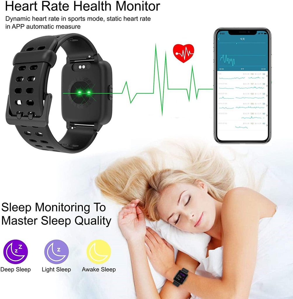 Smart Activity Fitness Sports Tracker Watch for Men & Women Android iOS with Built In Heart Rate Monitor Sleep Tracker IP68 Waterproof , Pink/White - Packed Direct UK
