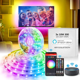 Smart LED Light Strips 5m Colour Changing Music Sync Mood Lights TV Glow Bedroom Living Room Ambiance Party Lighting with Alexa Google Home Bluetooth WiFi App & Remote Control Timer Function - Packed Direct UK