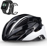 SPORT24 Lightweight Bike Cycle Helmet Road Bike Cycling Safety Helmet for Men Women (Fits Head Sizes 58-61cm) Black White - Packed Direct UK