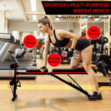 SPORT24 New And Improved 2021 Weight Bench Adjustable, Full Body Exercise Folding Fitness Workout Bench with 6 Positions, Exercise Bench for Weight Lifting & Sit Up Abdominal Supine Board Flat Home Gym - Packed Direct UK