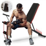 SPORT24 New And Improved 2021 Weight Bench Adjustable, Full Body Exercise Folding Fitness Workout Bench with 6 Positions, Exercise Bench for Weight Lifting & Sit Up Abdominal Supine Board Flat Home Gym - Packed Direct UK