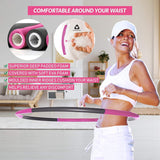 Sport24 Weighted Gym Hula Hoop Fitness Exercise Ring Wave Weighted 0.9KG Soft & Adjustable Kids/Adult 72-95cm Gift for Youth Adults Ladies with Skipping Rope and Measuring Tape, Towel + Bottle - Packed Direct UK