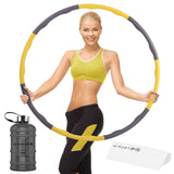 Sport24 Weighted Gym Hula Hoop Fitness Exercise Ring Wave Weighted 0.9KG Soft & Adjustable Kids/Adult 72-95cm Gift for Youth Adults Ladies with Skipping Rope and Measuring Tape , Towel + Bottle - Packed Direct UK