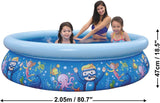 Sun Club Large 80in 3D Sea World Fun Inflatable Round Circular Novelty Kids Children’s Paddling Pool Blue (Sea World) - Packed Direct UK