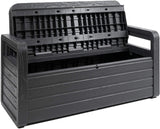 TOOMAX Outdoor & Indoor Storage Box Bench Seat 270L Garden Chest Plastic Furniture - Packed Direct UK