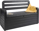 TOOMAX Outdoor & Indoor Storage Box Bench Seat 270L Garden Chest Plastic Furniture - Packed Direct UK