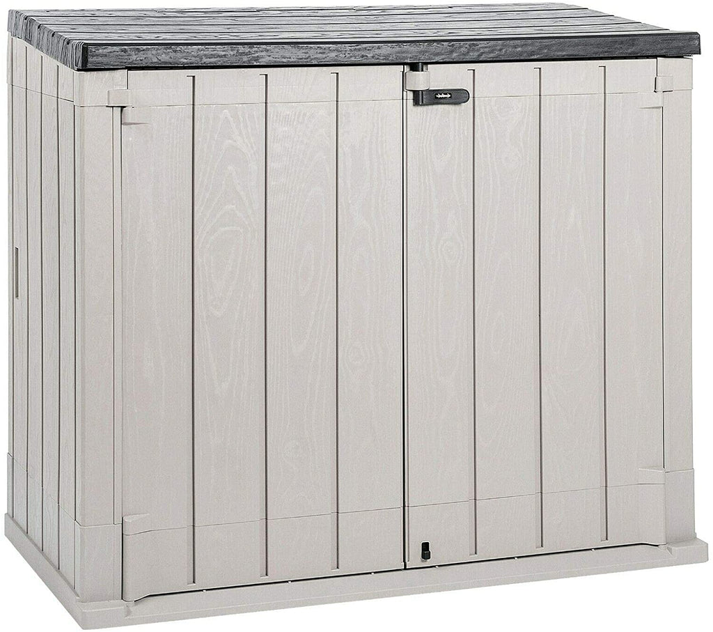 TOOMAX Storaway 1270L Outdoor Garden Plastic Storage Shed Box - Grey/Black(Black LID) - 145 x 82 x 124.5 cm - Packed Direct UK