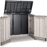 TOOMAX Storaway 1270L Outdoor Garden Plastic Storage Shed Box - Grey/Black(Black LID) - 145 x 82 x 124.5 cm - Packed Direct UK
