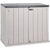 TOOMAX Storaway 842L Outdoor Garden Plastic Storage Shed Box - Grey and Black - 130 x 75 x 110 cm - Packed Direct UK