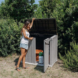 TOOMAX Storaway 842L Outdoor Garden Plastic Storage Shed Box - Grey and Black - 130 x 75 x 110 cm - Packed Direct UK