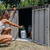 TOOMAX Storaway 842L Outdoor Garden Plastic Storage Shed Box - Grey and Black - 130 x 75 x 110 cm - Packed Direct UK