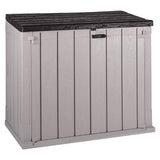 TOOMAX Storaway 842L Outdoor Garden Plastic Storage Shed Box - Grey and Black - 130 x 75 x 110 cm - Packed Direct UK