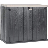 TOOMAX Storaway 842L Outdoor Garden Plastic Storage Shed Box - Grey and Black - 130 x 75 x 110 cm - Packed Direct UK