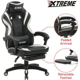 XTREME Gaming Desk and Gaming Chair Bundle, 43" Premium Carbon Fibre Effect Gaming Desk, Ergonomic Gaming Desk Chair - Packed Direct UK