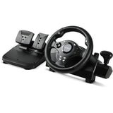 XTREME Racing Gaming Steering Wheel for PS4, Xbox One, Xbox 360, PC Computer, Nintendo Switch, PS3, Android - Racing Gaming Steering Wheel with Vibration , Gear Strick Lever and 2 Pedals , Black