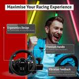 XTREME Racing Gaming Steering Wheel for PS4, Xbox One, Xbox 360, PC Computer, Nintendo Switch, PS3, Android - Racing Gaming Steering Wheel with Vibration , Gear Strick Lever and 2 Pedals , Black - Packed Direct UK