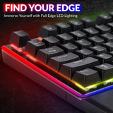 XTREME RGB Backlit Mechanical Gaming Keyboard USB Wired Rainbow Keyboard for PC Gaming with Wrist Rest - UK Qwerty Layout - Black - Packed Direct UK